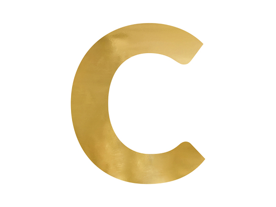 Mirror letter ''C'', gold, 51x61 cm