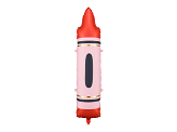 Crayons foil balloons, red, 23x104 cm