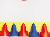Crayons foil balloons, red, 23x104 cm