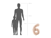 Foil Balloon Number ''9'', 72cm, beige