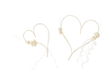 Rattan hearts with posies, cream (1 pkt / 2 pc.)