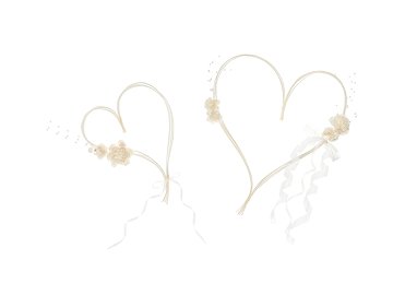 Rattan hearts with posies, cream (1 pkt / 2 pc.)