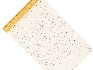 Organza Glittery, gold, 0.36 x 9m (1 pc. / 9 lm)