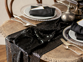 Sequin table runner, black, 0.3 x 5 m