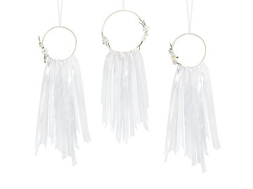Decoration kit - Dream catchers, white (1 pkt / 3 pc.)