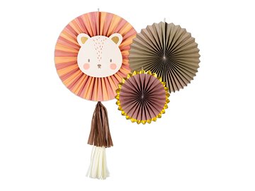 Decorative Rosettes Leo, mix, 26-43 cm (1 pkt / 3 pc.)