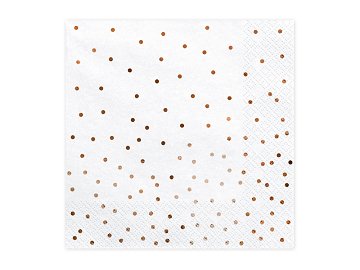 Napkins Dots, white, 33x33cm (1 pkt / 20 pc.)