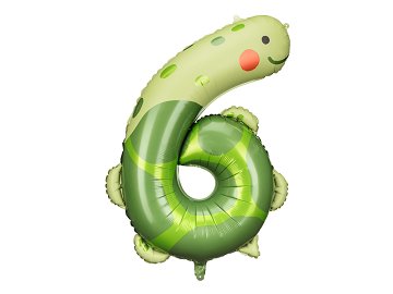 Foil Balloon Number 6 - Turtle, 75x96 cm, mix