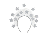 Headband with stars, 25x24.5 cm, silver