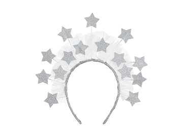 Headband with stars, 25x24.5 cm, silver