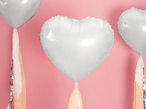 Foil Balloon Heart, 45cm, white