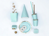 Boxes for popcorn Stripes, light blue, 7x7x12.5cm, (1 pkt / 6 pc.)