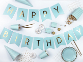Boxes for popcorn Stripes, light blue, 7x7x12.5cm, (1 pkt / 6 pc.)