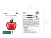 Foil Balloon Apple, 57x69 cm, mix