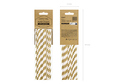 Paper Straws, gold, 19.5cm (1 pkt / 10 pc.)