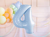 Foil Balloon Number ''4'', 72cm, light blue