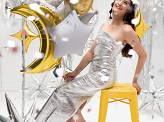 Foil balloon 4-point Star, 45 cm, gold