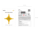 Foil balloon 4-point Star, 45 cm, gold