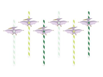 Straws Pterodactyl, 19.5 cm, mix (1 pkt / 6 pc.)