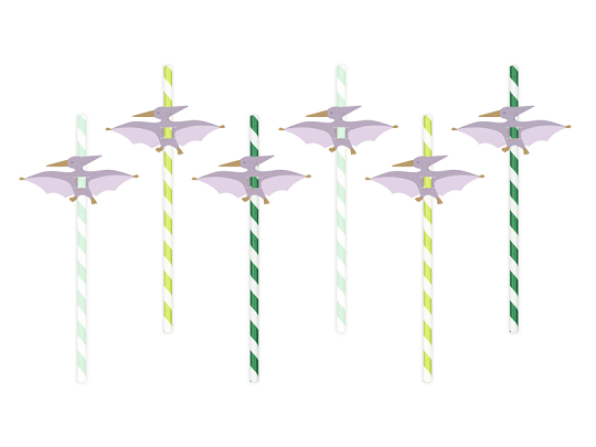 Straws Pterodactyl, 19.5 cm, mix (1 pkt / 6 pc.)
