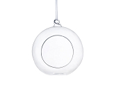 Glass balls with ribbon, 10cm (1 pkt / 4 pc.)
