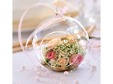 Glass balls with ribbon, 10cm (1 pkt / 4 pc.)