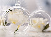 Glass balls with ribbon, 10cm (1 pkt / 4 pc.)