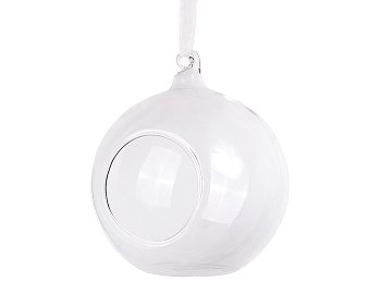 Glass balls with ribbon, 10cm (1 pkt / 4 pc.)