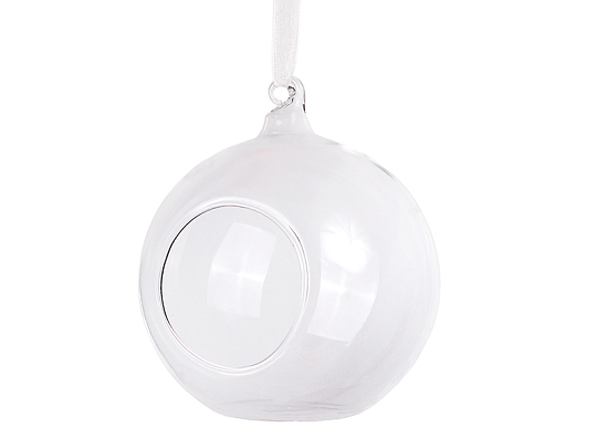 Glass balls with ribbon, 10cm (1 pkt / 4 pc.)