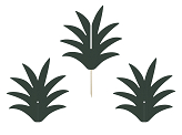 Cupcake toppers Aloha - Pineapple (1 pkt / 6 pc.)