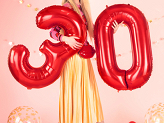 Foil Balloon Number ''4'', 86cm, red