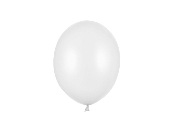 Strong Balloons 23cm, Metallic Pure White (1 pkt / 100 pc.)