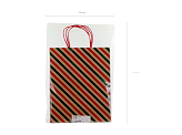 Gift bags Stripes and bows, 26x32.5x12 cm, kraft (1 pkt / 6 pc.)