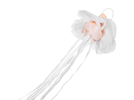 Hand Streamer Flower Set, 7,5cm Diameter, white