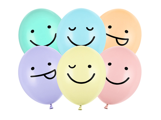 Balloons 30 cm, Faces, mix (1 pkt / 50 pc.)