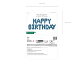 Foil Balloon Happy Birthday, 340x35cm, navy blue