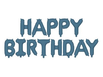 Foil Balloon Happy Birthday, 340x35cm, navy blue