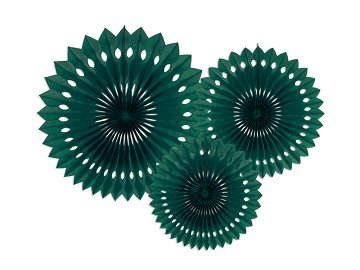 Decorative Rosettes, Dark Green, 20-30cm (1 pkt / 3 pc.)