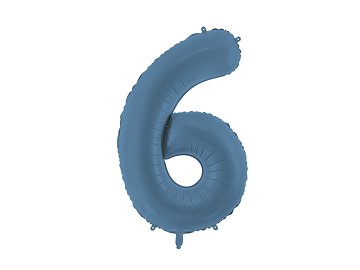 Foil Balloon Number ''6'', 86cm, navy blue