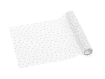 Tulle Table Runner Hearts, White, 0.36 x 9 m