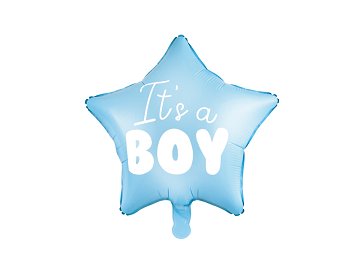 Foil Balloon Star - It's a boy, 48cm, light blue