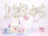 Foil balloon Number ''4'' Unicorn, 93cm, mix