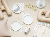 Placemats with gold Ornament, white, Ø 35.5 cm (1 pkt / 6 pc.)