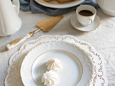 Placemats with gold Ornament, white, Ø 35.5 cm (1 pkt / 6 pc.)