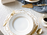 Placemats with gold Ornament, white, Ø 35.5 cm (1 pkt / 6 pc.)