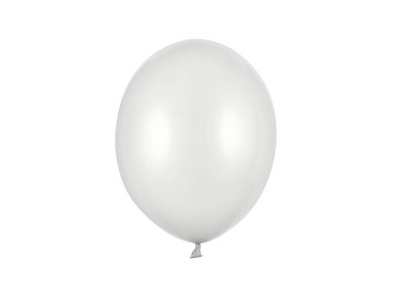 Strong Balloons 27cm, Metallic Silver Snow (1 pkt / 100 pc.)