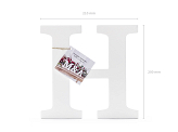 Wooden letter H, white, 21x20cm
