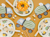 Paper plates Construction vehicles, mix, 18x18 cm (1 pkt / 6 pc.)