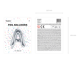 Foil Balloon Letter ''A'', 35cm, silver