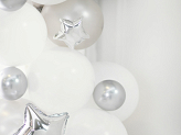 Foil balloons Stars, 12cm, silver (1 pkt / 25 pc.)